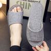 Summer linen slippers men's home indoor soft bottom floor non-slip breathable home fabric cool slippers women's summer
