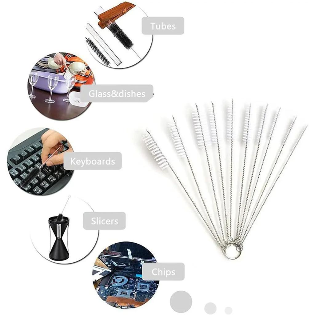 DECORA Lot De 10 Brosses De Nettoyage En Nylon Pour Bouteille, Tuyau