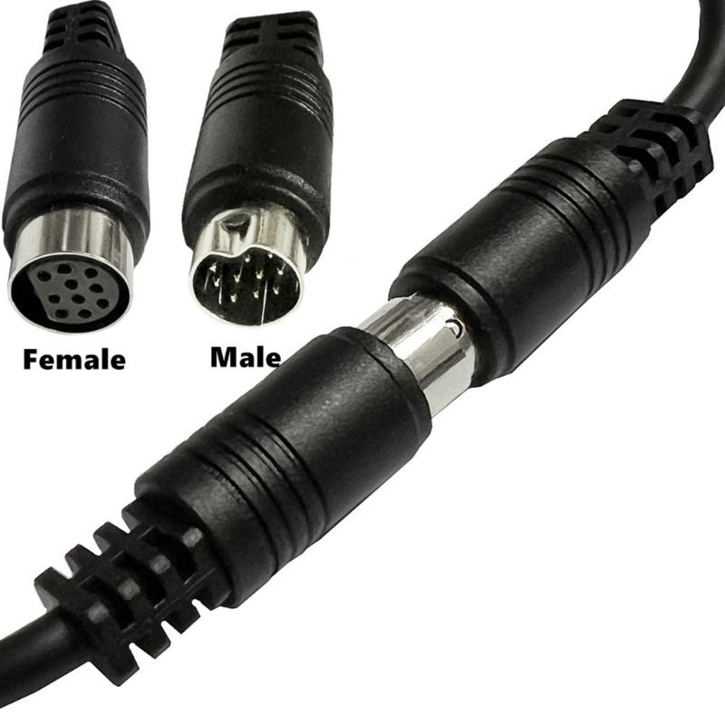 3/1.5/1/0.5m S-video Cable Male To Female 10Pin Mini DIN Computer Connector TV Cable For Projector VCR DVD Nickel Plated
