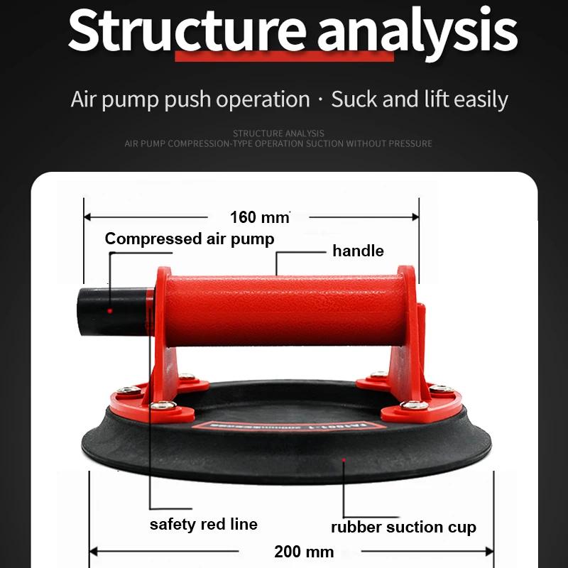 Hot Sell 8 Inch 200 Kg Vacuum Suction Cups PowerfulHeavy-Duty Hand Pump Sucker Lifted Magnets Handling Tools Suction Cups