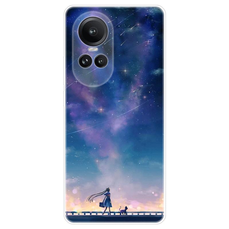 For OPPO Reno10 Reno 10 Pro A98 A 98 5G deksel mykt silikon bakdeksel tegneserie telefonveske Stjernehimmel