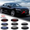 LLC3 145mmX65mm Car Front Head Hood Bonnet Rear Trunk Badge For Ford Mondeo Focus Fusion Fiesta Mondeofo MK2 MK4 F250 F150 Accessorie