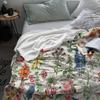 Adolphe Millot Fleurs Pour Tous French Vintage Poster Throw Blanket  Warm Microfiber Blanket Flannel Blanket
