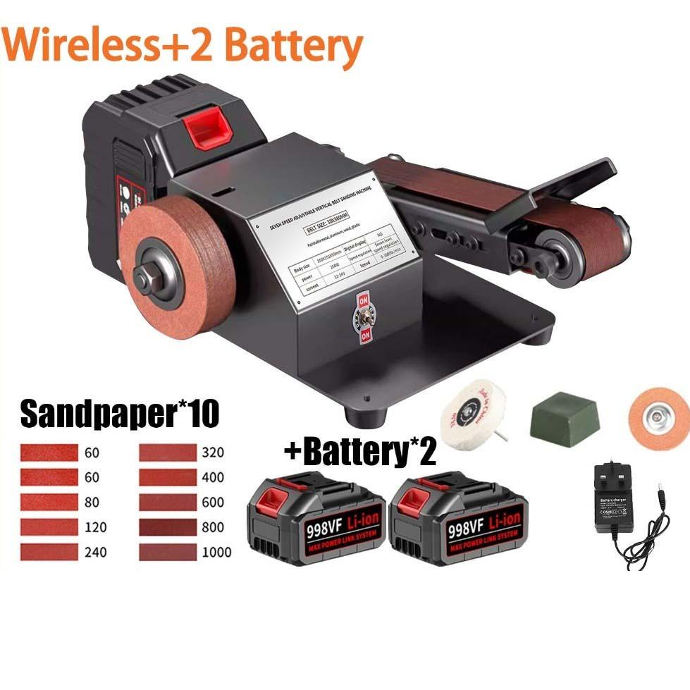 7 Speed Multifunctional Belt Sander Adjustable Vertical Belt Sanding Polishing Machine Small Desktop Grinder