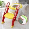 Baby Toddler Soft Toilet Chair Ladder Adjustable Safety Potty Training Seat (Red   Yellow)