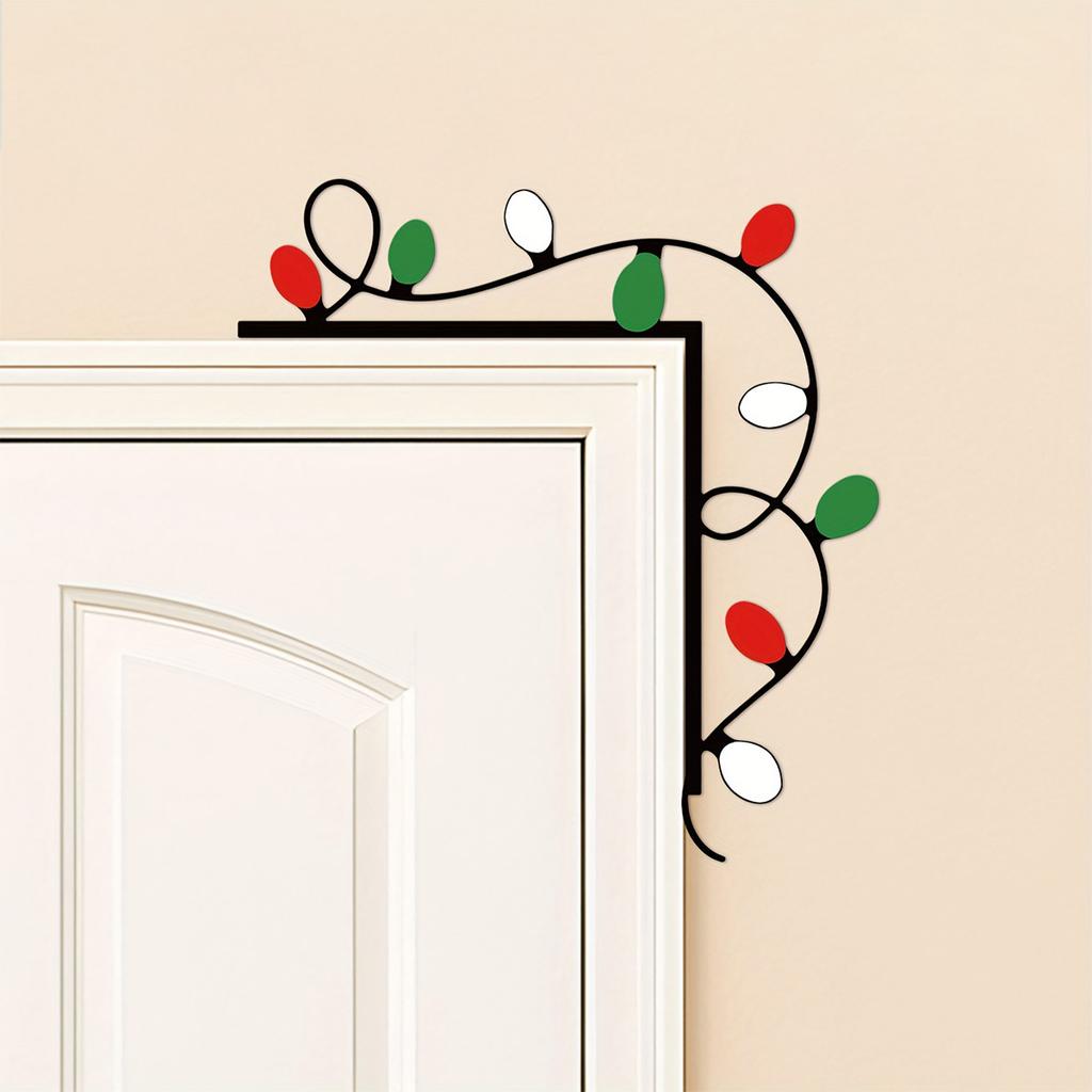 1Pc/2Pc Iron Art Colorful Door Corner, Bedroom and Living Room Frame Decoration, Christmas Decoration/Christmas Wall Art/Living Ro, Christmas.