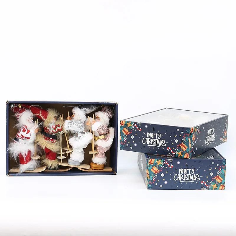 5 Stück/4 Stück Weihnachtsmann Anhänger Set Farbkarton geeignet für Weihnachtsbaum Anhänger Dekoration, Party um Gästen ein kleines Geschenk zu senden