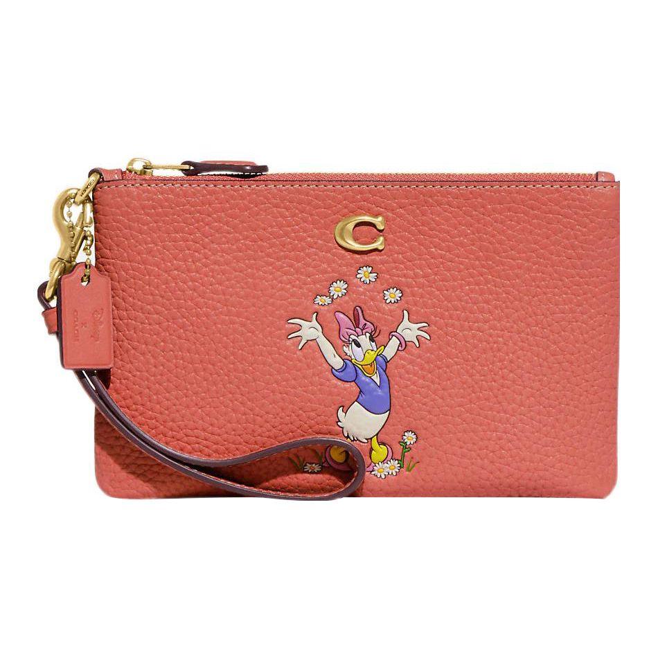 

Coach X Disney Collaboration Wristlet 19 Small Daisy Duck Print Zipper Leather Clutch Women clutch Pink CH470-B4VH1 Basic Set (Bag+Dust Bag)