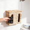 Rectangular Straw Weaving Storage Basket Large Capacity Tissue Box Sundries Organizer  Bathroom