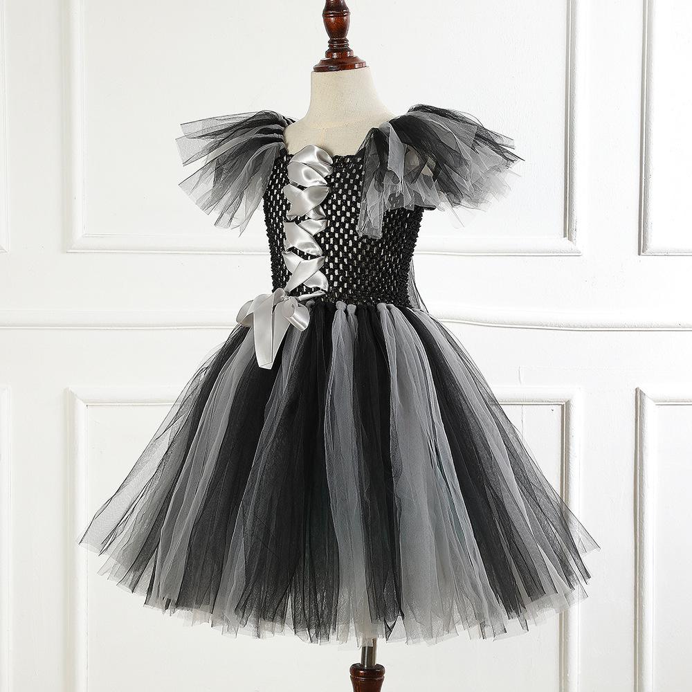 Tutu Dress Witch Costume Set for Kids with Hat and Broom - Halloween and Cosplay Outfit