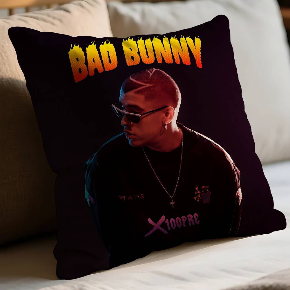 B-Bad B-Bunny Love X100pre Pillow Case Throw Pillow Cover Nordic Vintage Style Cushion Covers Home Living Room Sofa Couch Seat