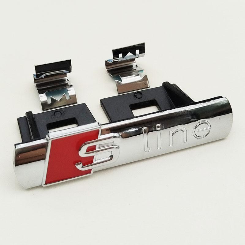 3D Metal Logo S Line Emblem Car Front Grill Badge for Audi S6 S7 SQ5 SQ7 A3 A4 A5 A6 A7 Q3 Q4 Q5 Q6 Q7 Q8 TT Sline Accessories