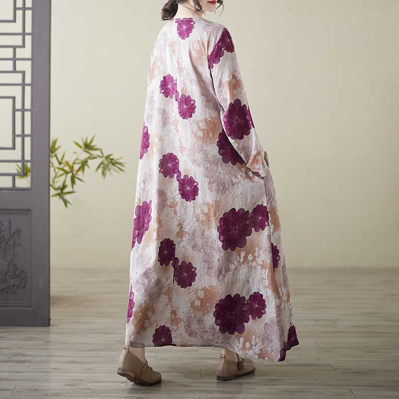 Rundhals Großes Langarmkleid