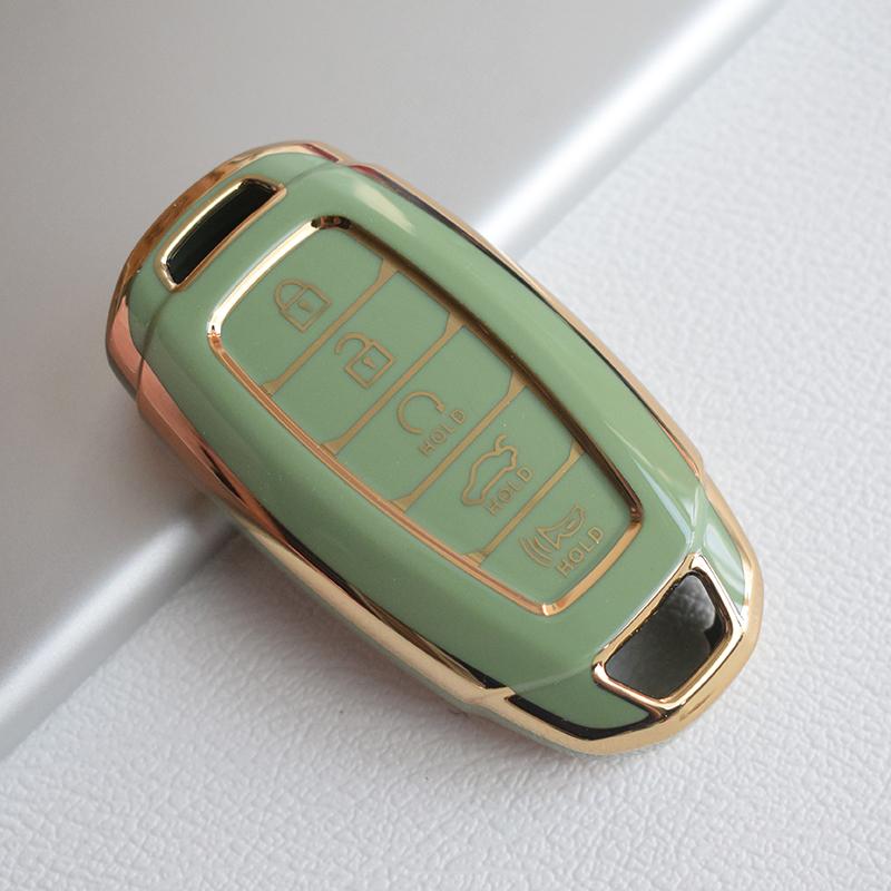 For Hyundai Palisade Limited Palisade Sel Elantra Sel Elantra Santa Fe Veloster 5 Bottons Tpu Car Key Case Cover
