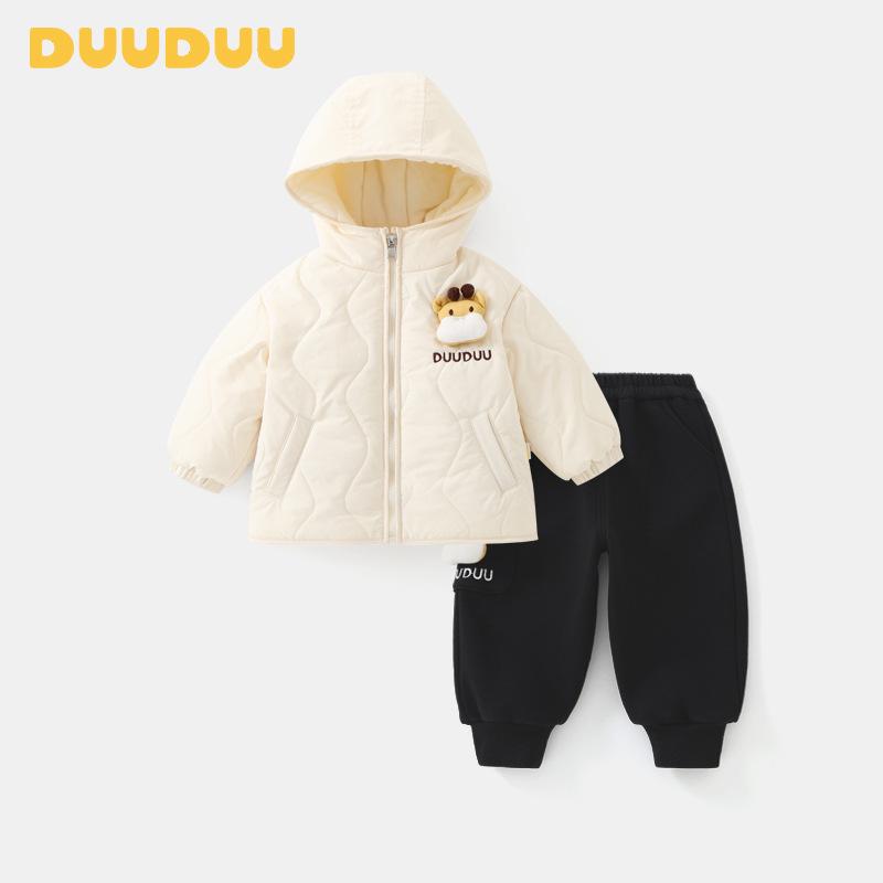 DUUDUU 2025 Детский зимний хлопковый комплект: куртка и штаны - Толстый комплект для мальчика в корейском стиле 80cm