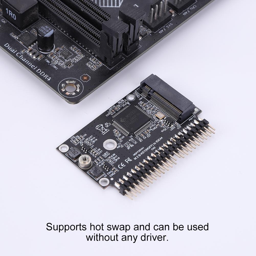 M.2 NGFF SATA SSD To 2.5inch IDE 44pin Adapter M.2 IDE Adapter Adaptor Convertor for Notebook Laptop Desktop Computer and More