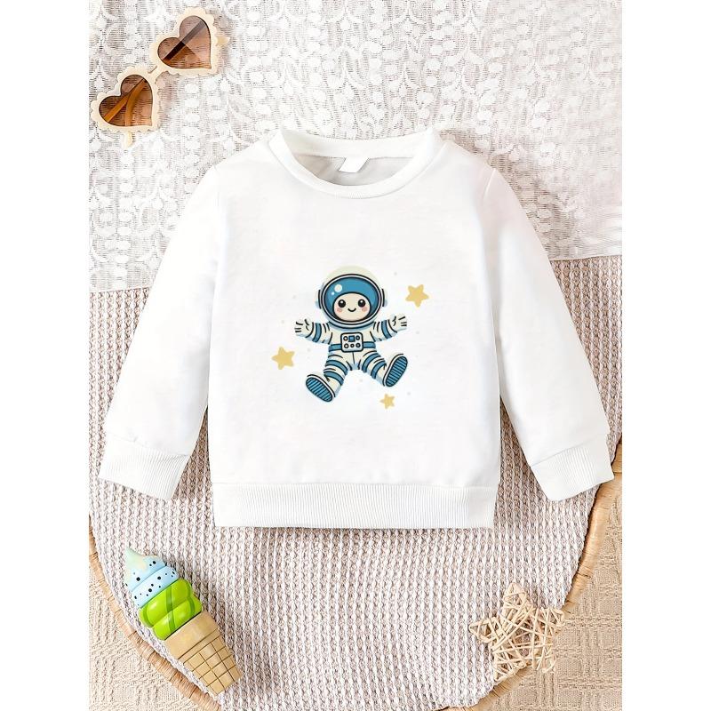 European Sizes A Cozy And Stylish Print Design, This Lightweight Round-Neck Sweatshirt for Baby Kids with Its Easy And Versatile Style