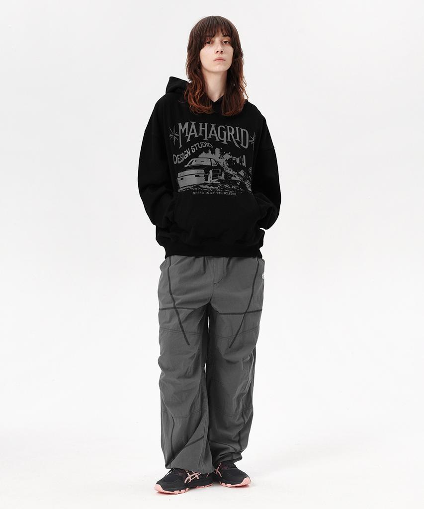 MAHAGRID Cover Stitch Parachute Pant Black(Mg2Esmpa11A)
