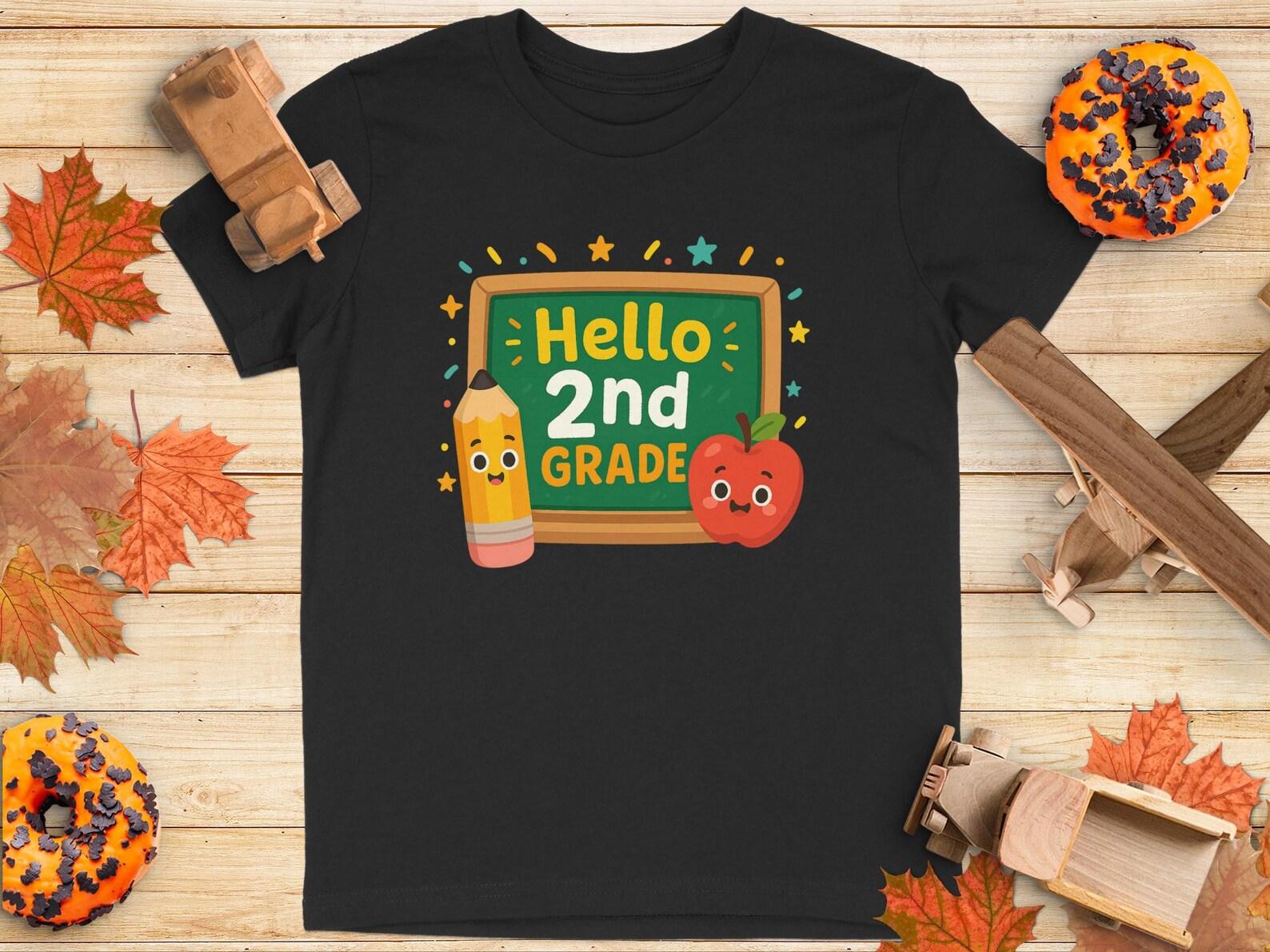 Hello 2nd Grade T-Shirt, Back To School, Teacher or Student * Youth T-Shirt 140