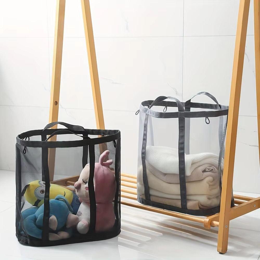 with Handle Dirty Clothes Organizer Wall Mounted Mesh Laundry Hamper  Household
