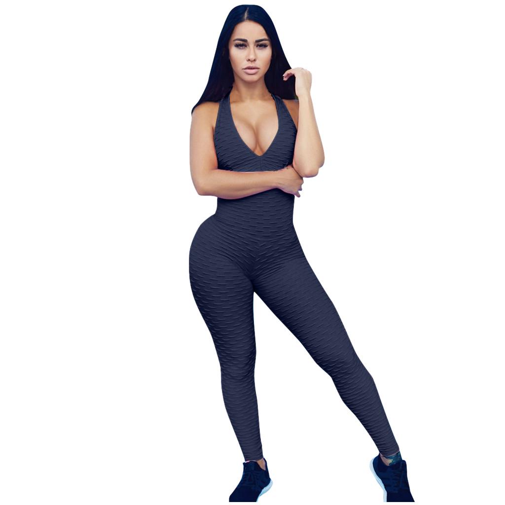 Pantaloni Yoga pentru Femei Șolduri Talie Înaltă Skinny Elastic Salopetă