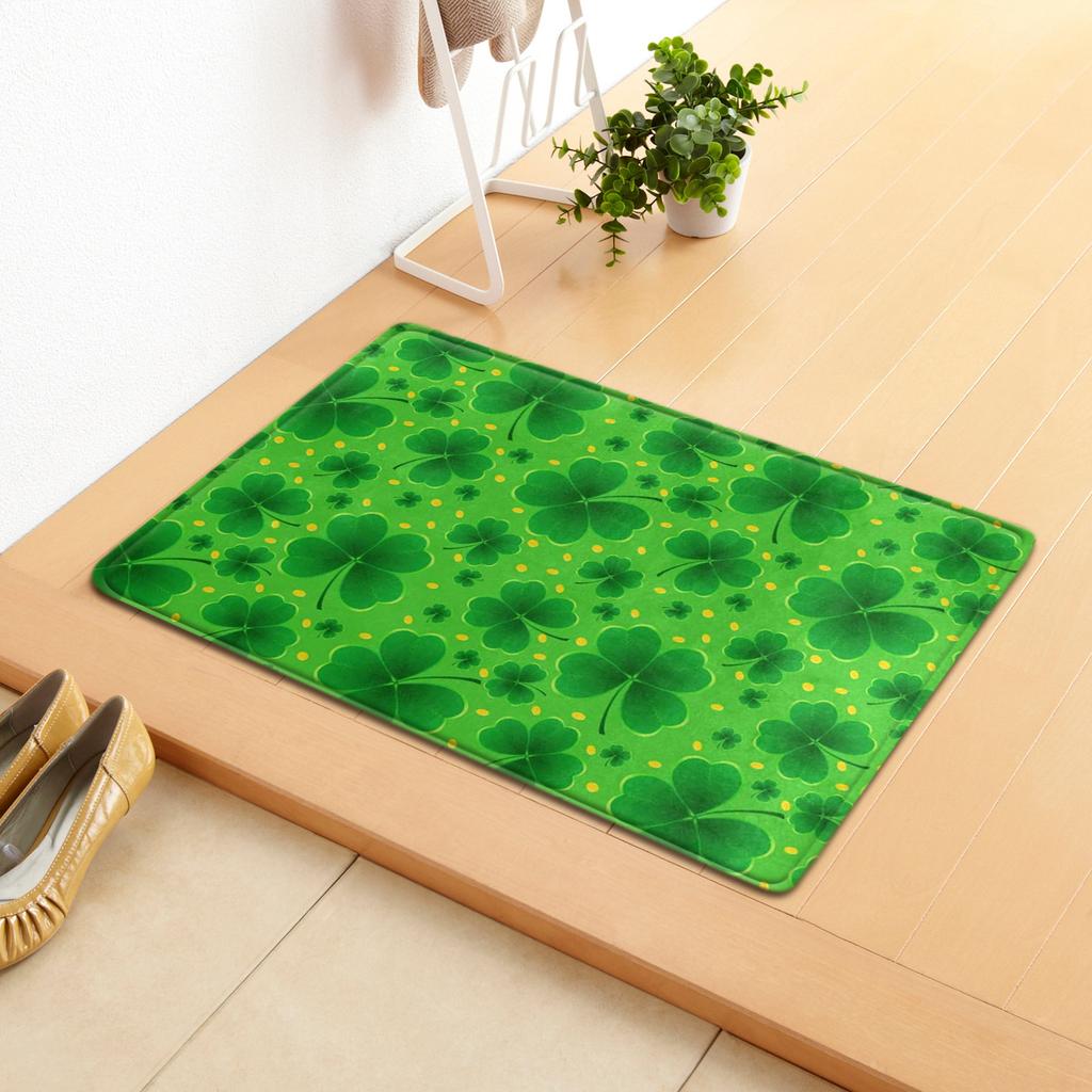 Irish Door Mat St. Patrick'S Day Absorbent Floor Mat Bedroom Shamrock Non-Slip Carpet