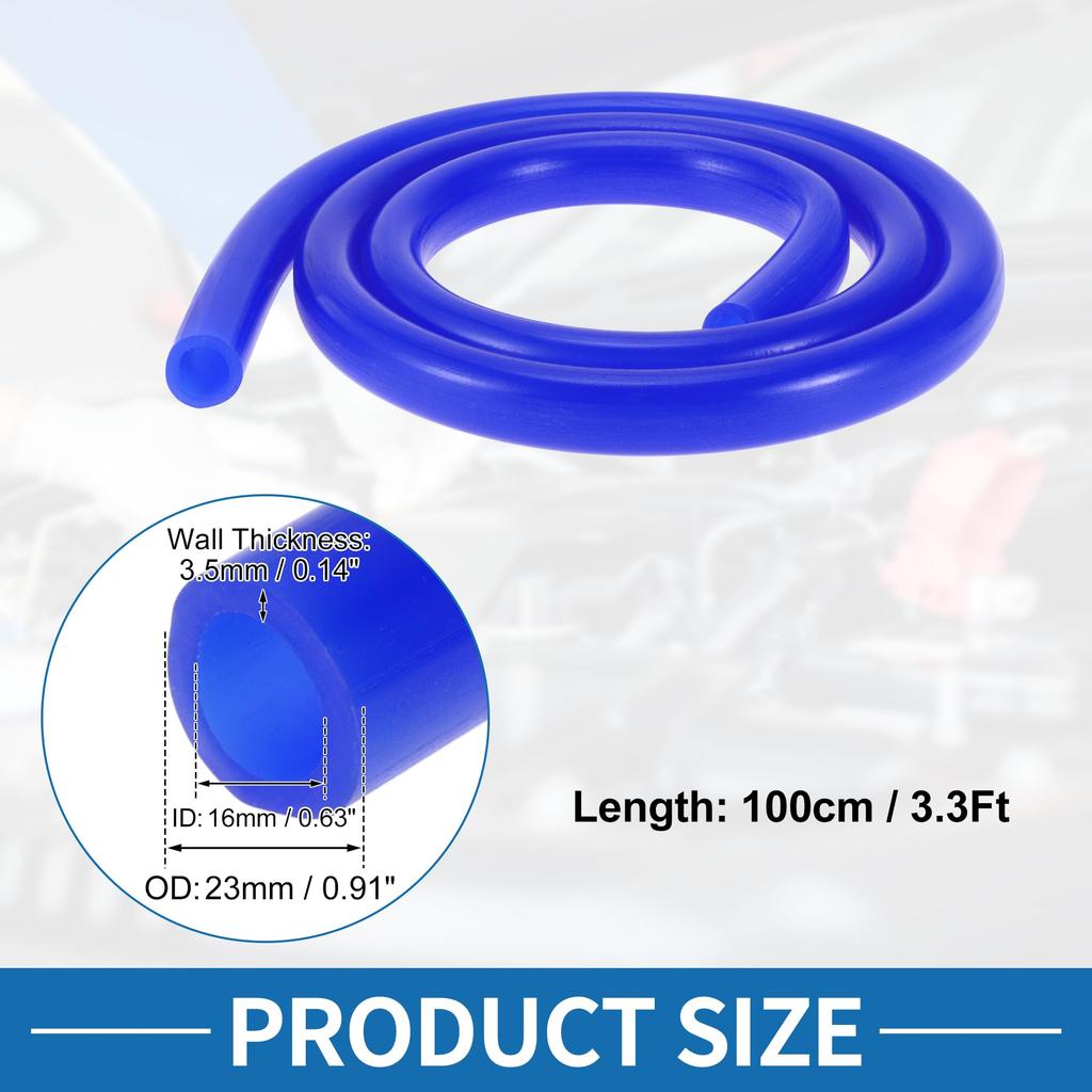 A ABSOPRO High Temperature Silicone Vacuum Tube Hose 3.3ft 5/8" 16mm Inner Diameter 3.5mm