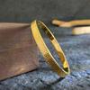 Gold-Tone Titanium Steel Zircon Bracelet for Women, Luxurious Plain Band, Couple's Ring-Inspired Hand Jewelry, New Style