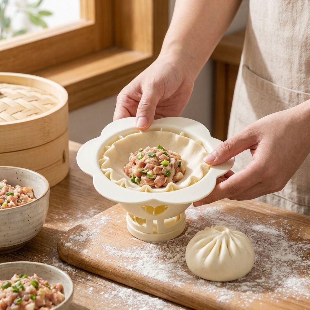 Non-stick Baozi Maker Mold Plastic DIY Pastry Press Flower Dumpling Mold  Breakfast Bun Making