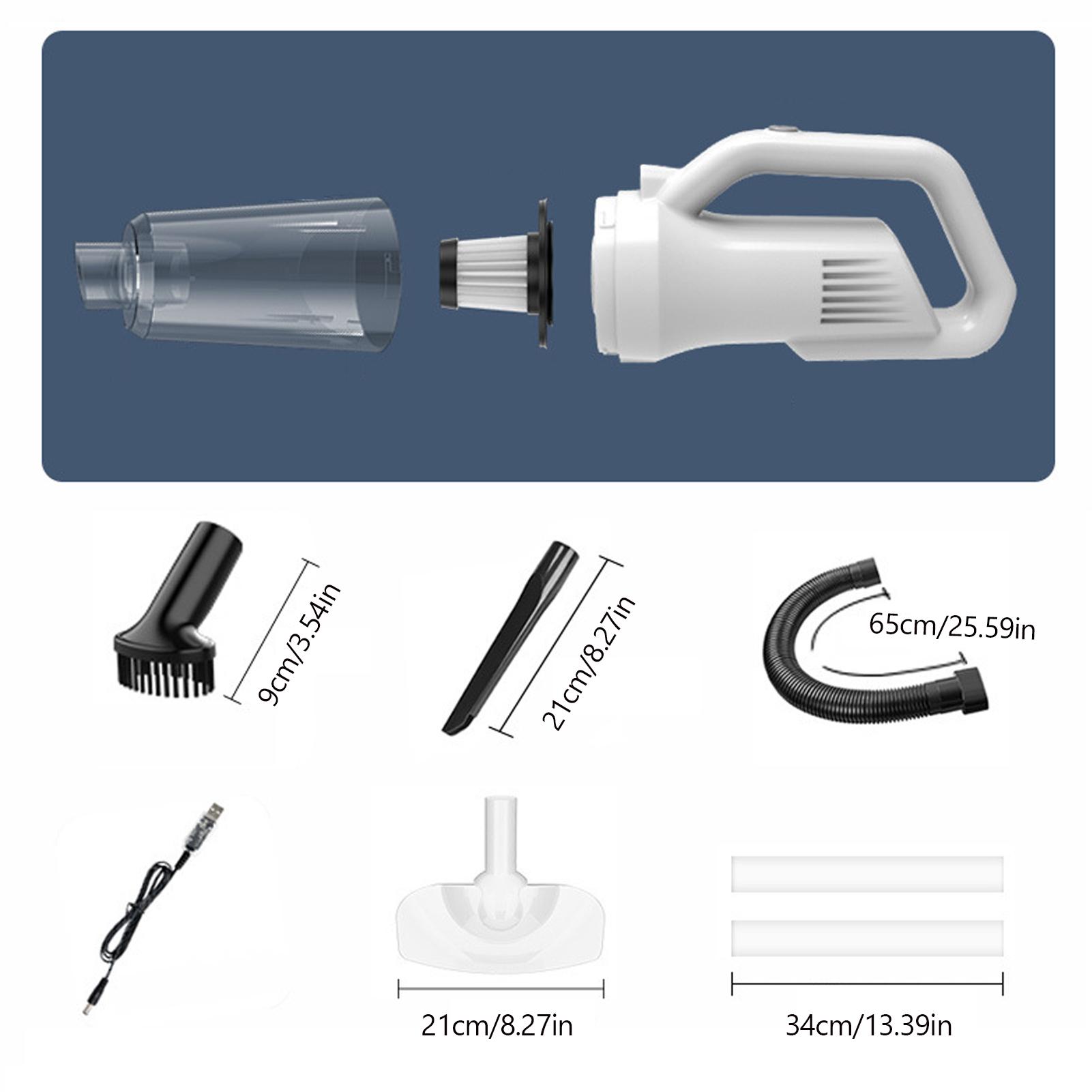 

Белый 120 Вт беспроводной автомобильный очиститель 12000pa портативный ручной пылесос для домашнего автомобиля USB белый