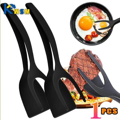 1PCS Multifunctional Steak Frying Spatula Clip 2-in-1 Nylon Spatula Clip Food Clip Frying Spatula Omelette Clip Flip Spatula
