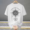 Men's Plus Size Compass Print T-Shirt – Back Graphic Crew Neck Short Sleeve Tee (5XL-13XL)