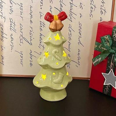 Julklapp keramik transparent julgransnattlampa söt keramikstjärna julgransnattlampa dekoration prydnad