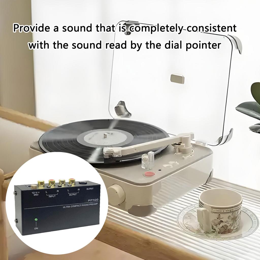 Turntables Signal Boosters For Vintage Vinyls Records Features Low Noise Preamp & 1/4inch TRS / Rcas Output Port