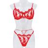 New Multi-color Sexy Embroidery Perspective Mesh Lace Gathering Erotic Underwear Suit Women
