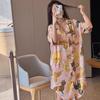 High-Value Cartoon Animal Ice Silk Short-Sleeved Pajamas Women'S Summer Monsoon Casual Loungewear Nightgown