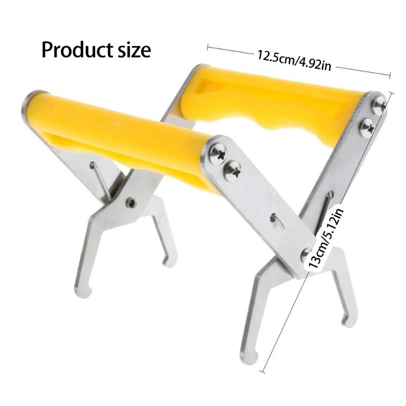 Efficient Beekeeping Apiary Essential Tool Stainless Steel Frame With Bright Yellow Plastic Handle For Secure Lifting