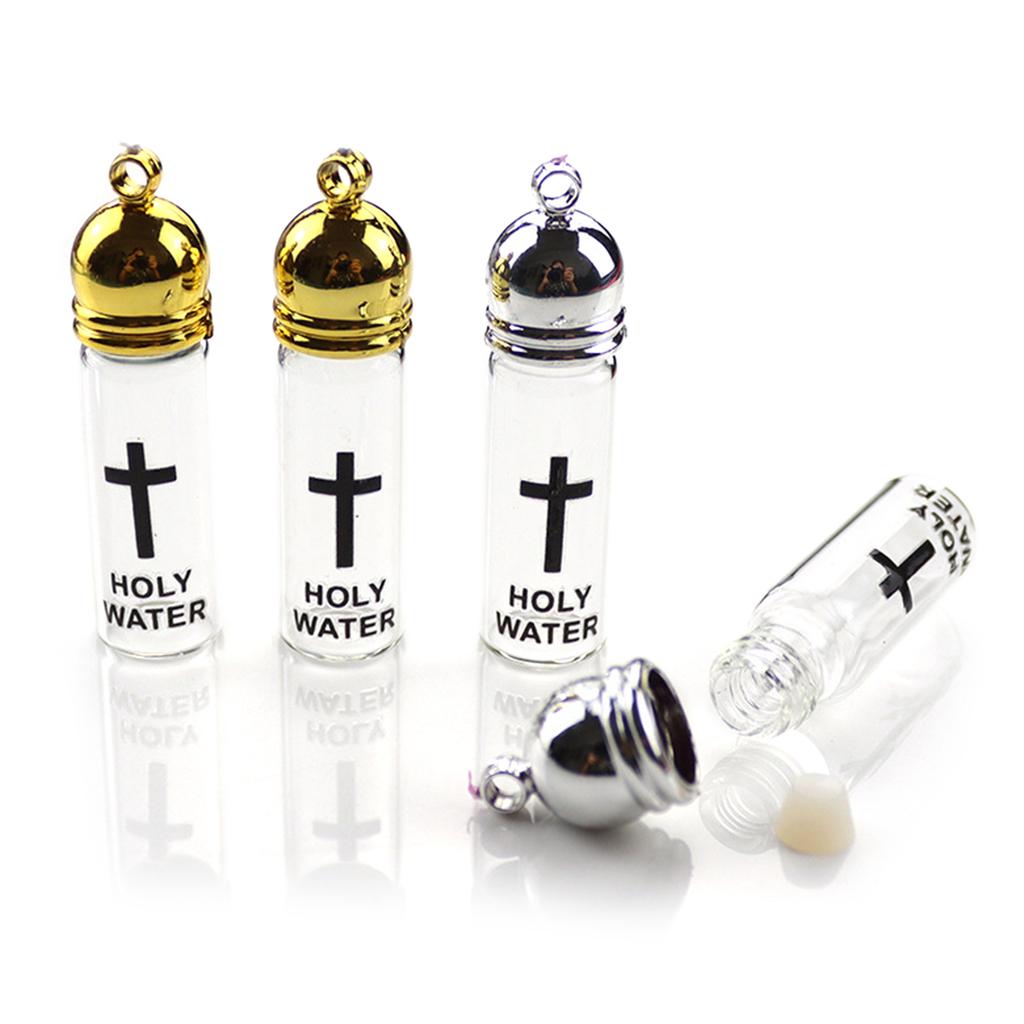 Elegant Holy Water Bottle Glass Holy Water Container Featuring Silver/Gold Color Lid For Spiritual Rituals Collectors