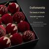 Wine Red Velvet Rhinestone Christmas Ball Pendant Set