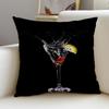 P-Bar Wine Glass Cushion Cover Cushion Cover Pillowcase, Anti-Mite Invisible Zipper, Linen Sofa Cushion