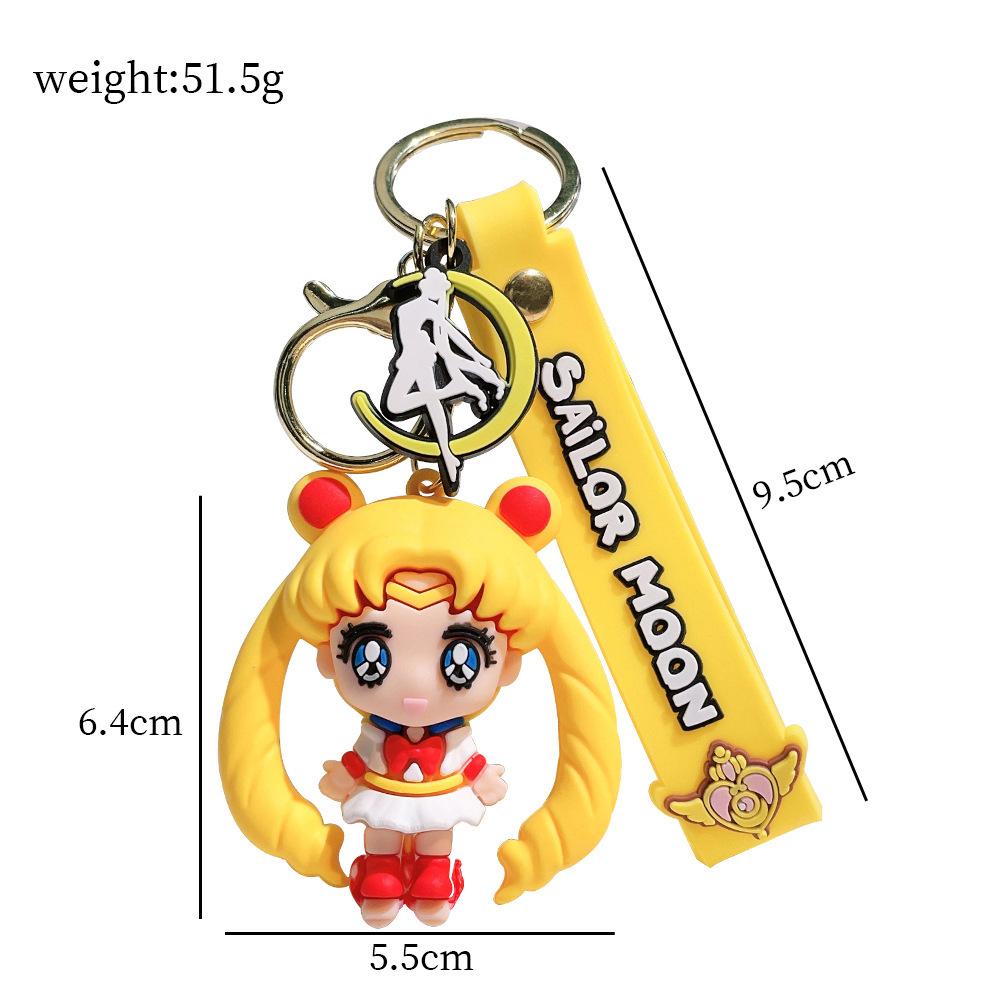Anime Sailor Moon Characters Keychain, 5 Styles Cute Q Version Pvc Key Ring, Collectible Bag Charm Decor Gift for Girls