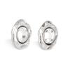 Personality Geometric Inlaid White Acrylic Gemstone Oval Stud Earrings for Women Versatile Irregular Earring Fashion Jewelry