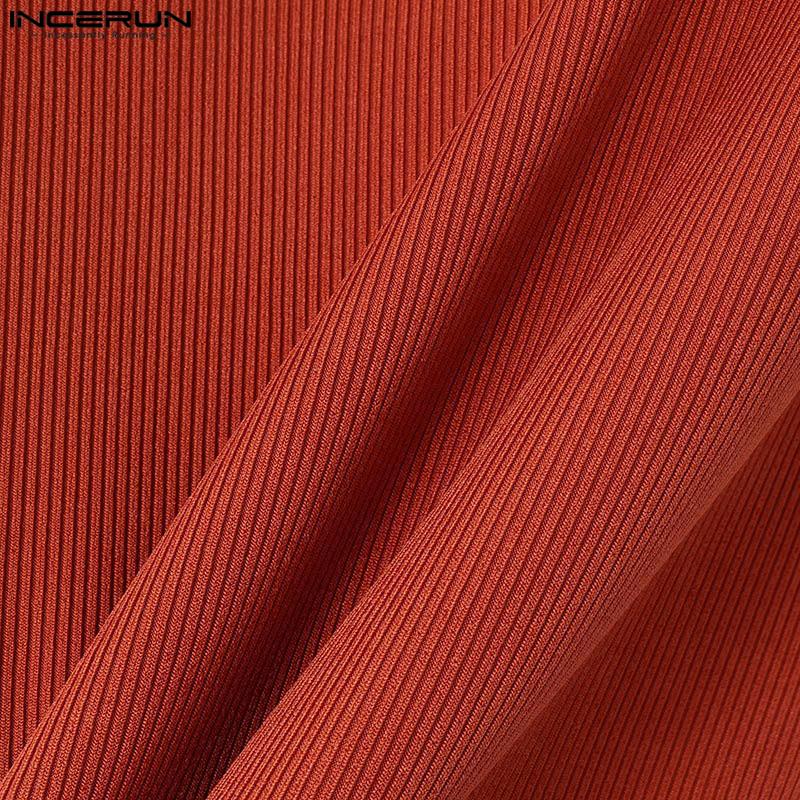 INCERUN Men Deep U Neck Sleeveless Bodysuits Fitted Home Briefs Jumpsuits