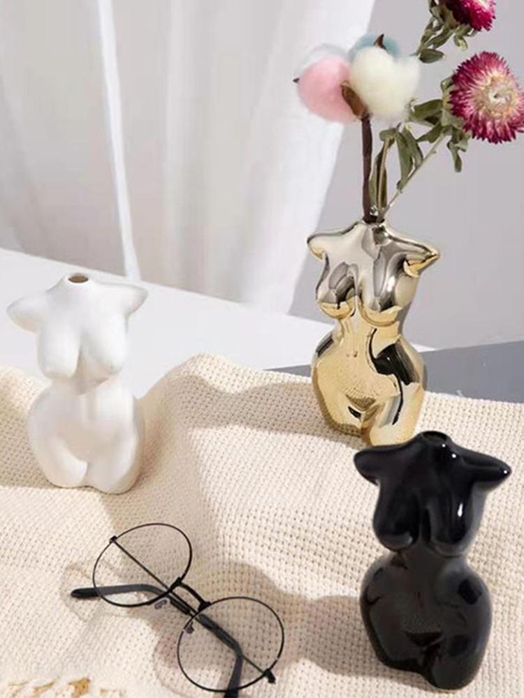 Nordic Naked Woman Dry Flower Decoration Art Interesting Flower Pot Flower Arranger