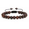 Fashion Woven Adjustable Bangle 8mm Natural Tiger Eyes Lava Rock Protection HANDMADE Bracelet Men's Gift