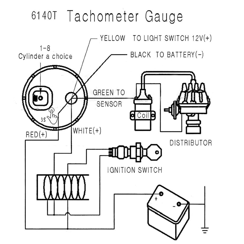 RPM Tachometer Auto Meter 0‑8000Rpm Tachometer 52Mm Tacho Gauge Blue Led Backlight for 4 6 8 Cylinders Gasoline Car