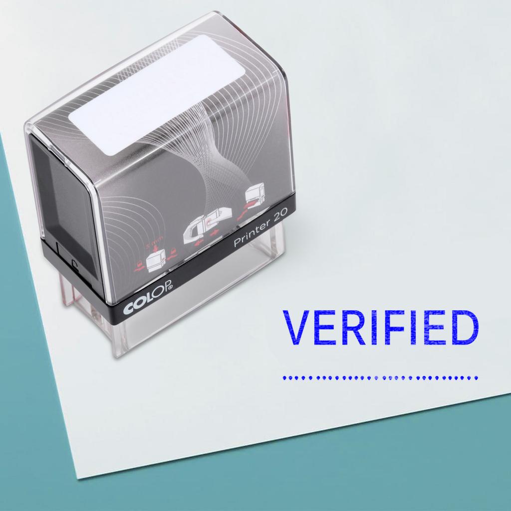 Verified Self Inking Rubber Stamp Custom Colop Office Stationary P20 Mini Stamper
