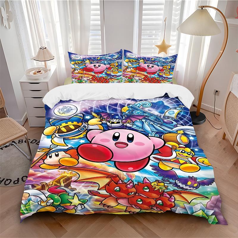 

3pcs bedding set Kirby Fantasy Includes 1 Comforter + 2 Pillowcases, Without Pillow Inserts, Soft Comfortable,a0910247 135x200cm