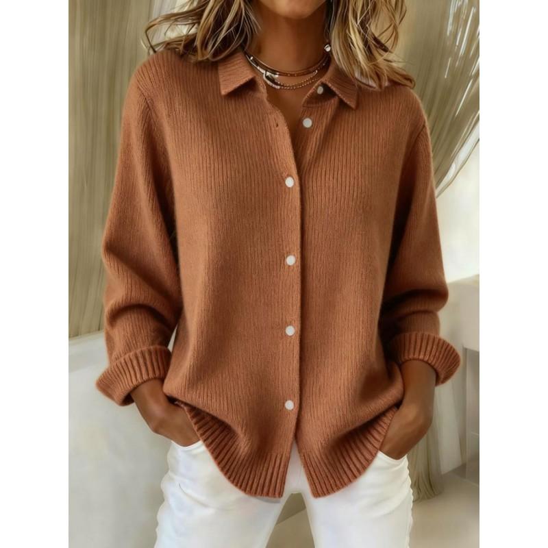 Womens Oversized V-Neck Knit Cardigan Sweater Soft Casual Long Sleeve Loose Fit Wear