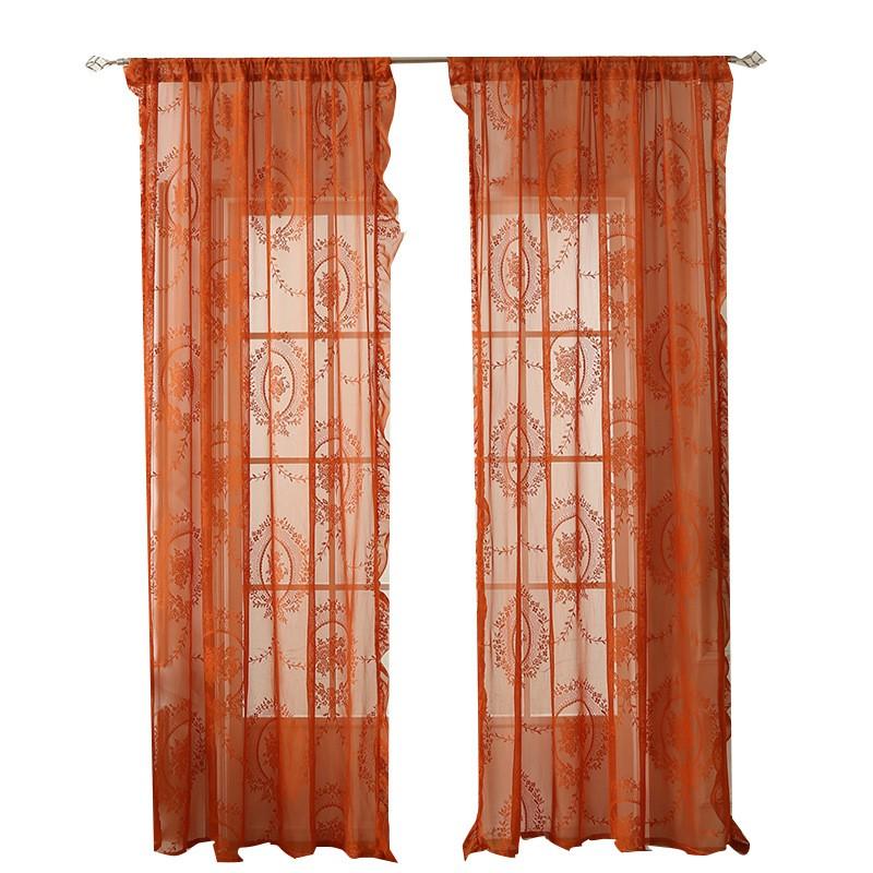 TK French Ruffle Sheer Curtain Bedroom Living Room Lace Fabric Window Door